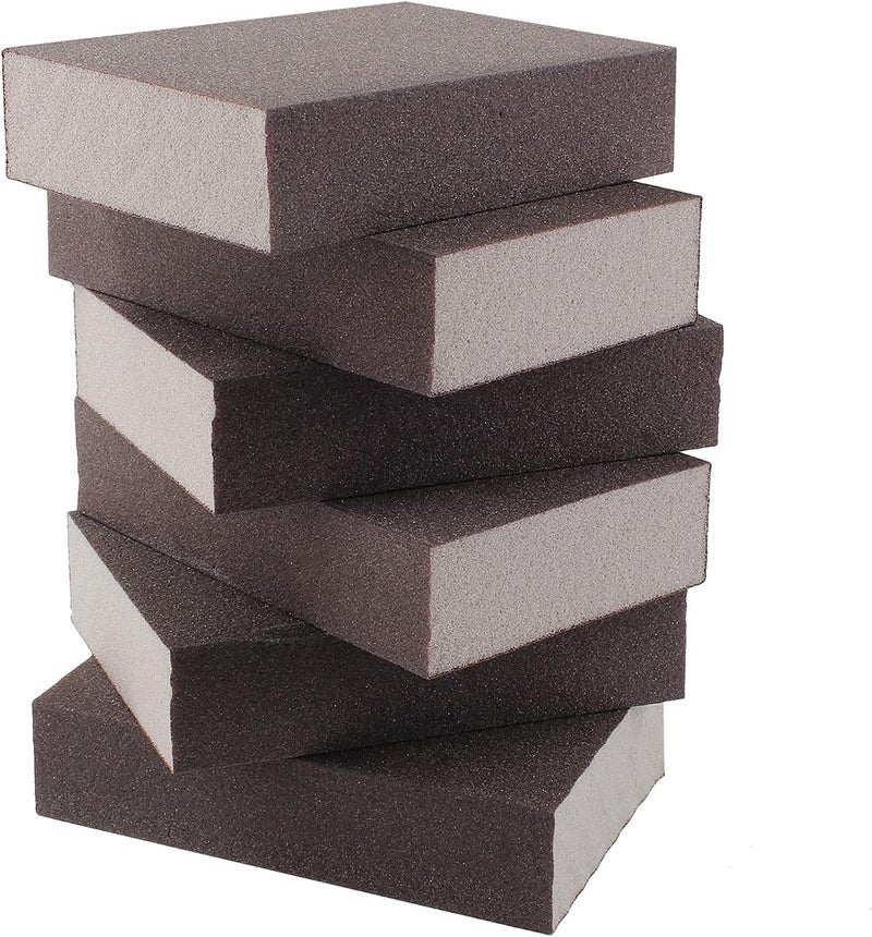 Jersvimc 180 Grit Fine Sanding Block - 12Pcs, Wet Dry Sanding Sponge Foam Sandpaper Block Washable & Reusable Sandpaper Sponge for Drywall Wood Plastic Metal Furniture - Image 1